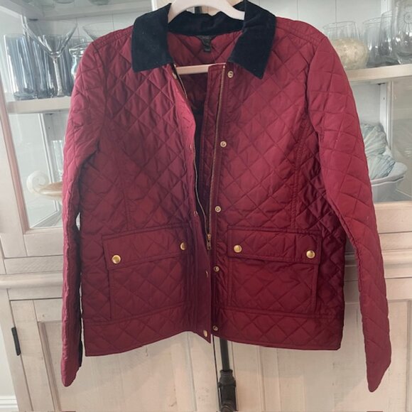 JCREW QUILTED TACK JACKET COAT DOWN #02722 CRIMSON MAPLE MEDIUM NWT - Picture 2 of 14